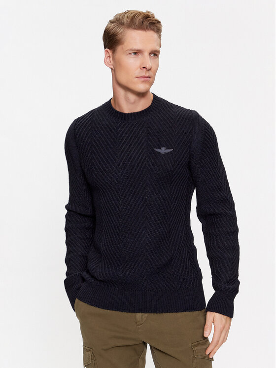 Aeronautica Militare Aeronautica Militare Džemper 232MA1457L509 Tamnoplava Regular Fit