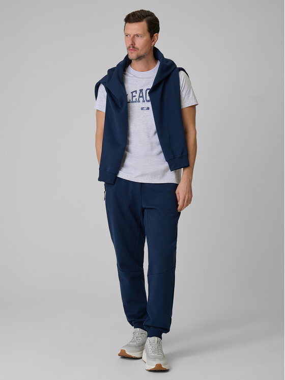 4F 4F T-Shirt SPORTS CLUB Szary jasny Regular Fit