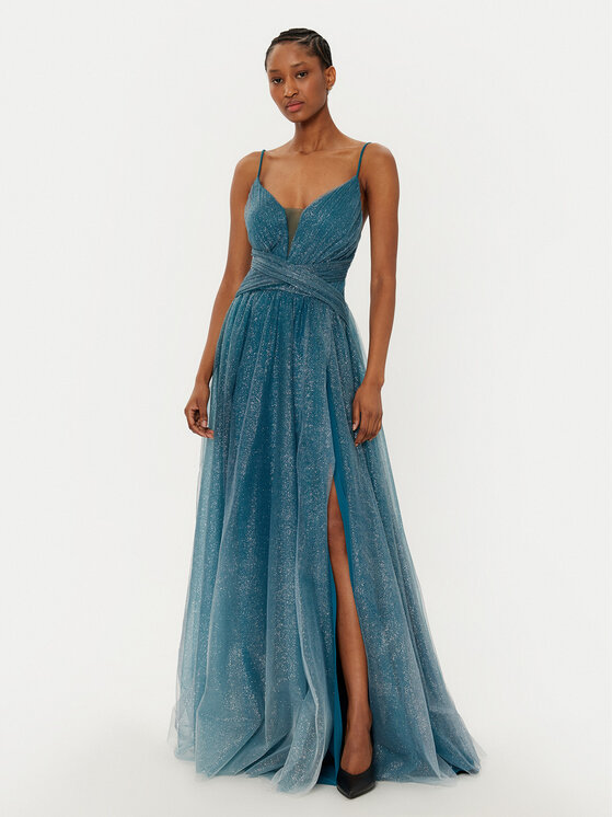 Fracomina Fracomina Abendkleid FQ24WD3006W52901 Blau Slim Fit