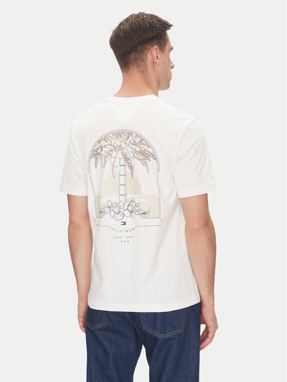 Tommy Hilfiger Tommy Hilfiger Тишърт Hotel MW0MW39352 Бял Regular Fit