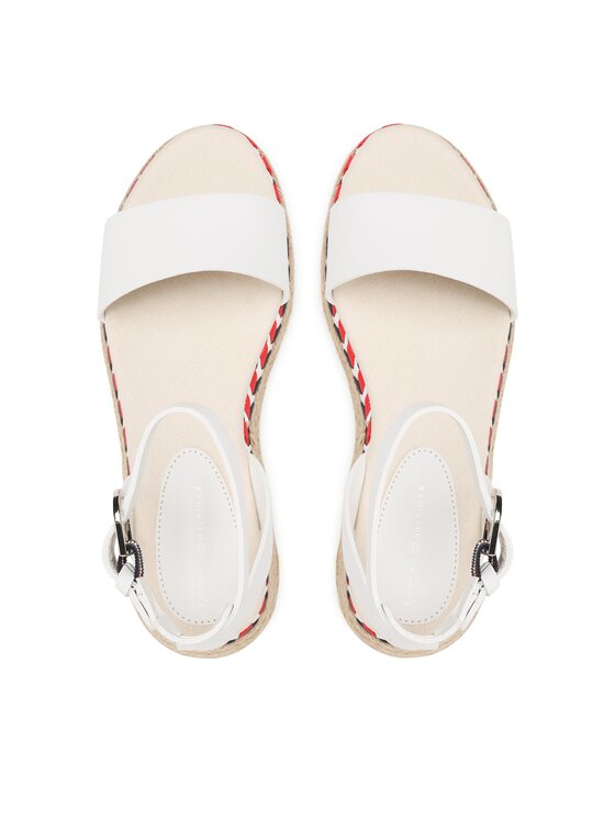 Tommy Hilfiger Tommy Hilfiger Espadrillas Low Wedge Sandal FW0FW07080 Bianco