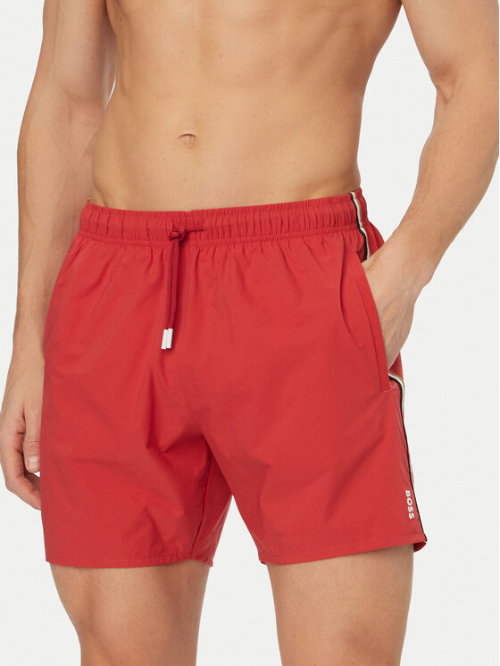 BOSS BOSS Pantaloni scurți pentru înot Iconic 50491594 Roșu închis Regular Fit