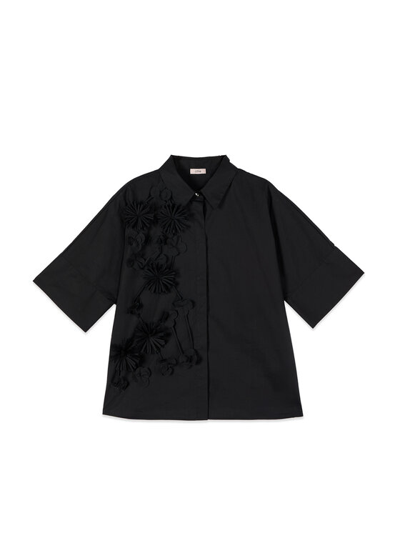 Oltre Oltre Camicia 5048J000873N033 Nero Boxy Fit