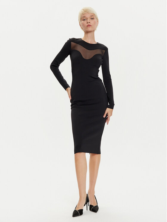 PINKO PINKO Koktejlové šaty 103844 A208 Čierna Slim Fit