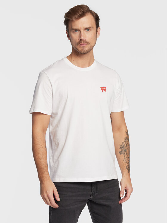 Wrangler Wrangler T-shirt Sign Off W70MD3989 112321344 Bianco Regular Fit