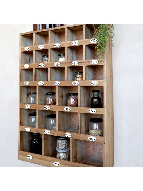 MIAhome MIAhome Organizer  ścienna z porcelanowymi literkami 68 cm Brązowy