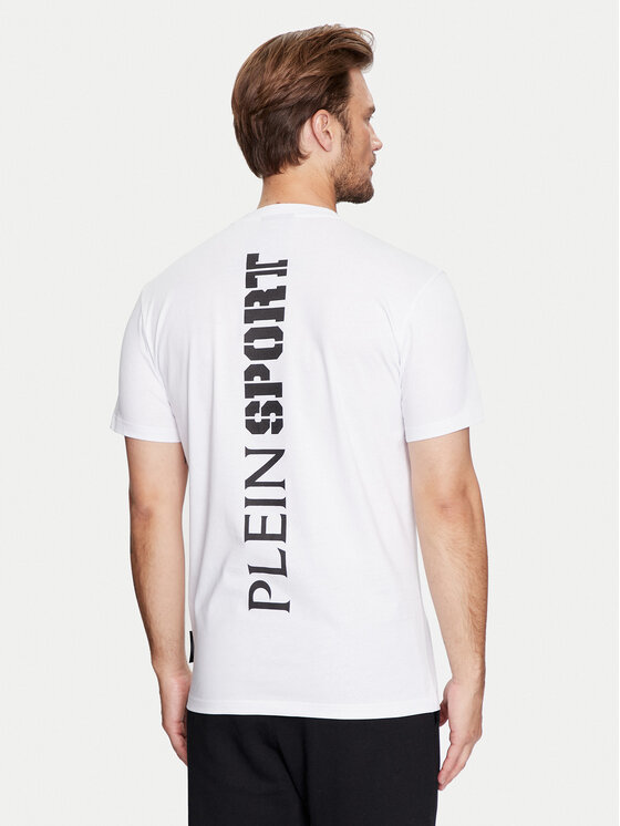 Plein Sport Plein Sport Marškinėliai FADC MTK7550 STE003N Balta Regular Fit
