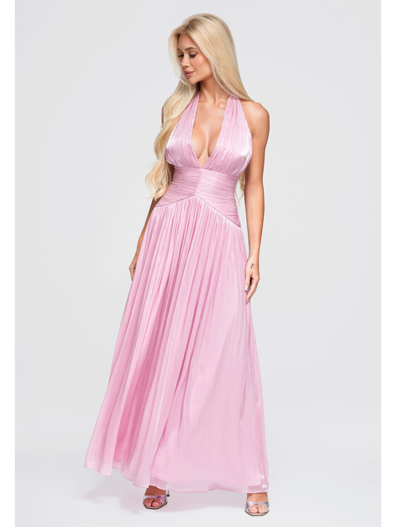 Ombre Ombre Sukienka wieczorowa LA-OM-DLR414 Różowy Regular Fit