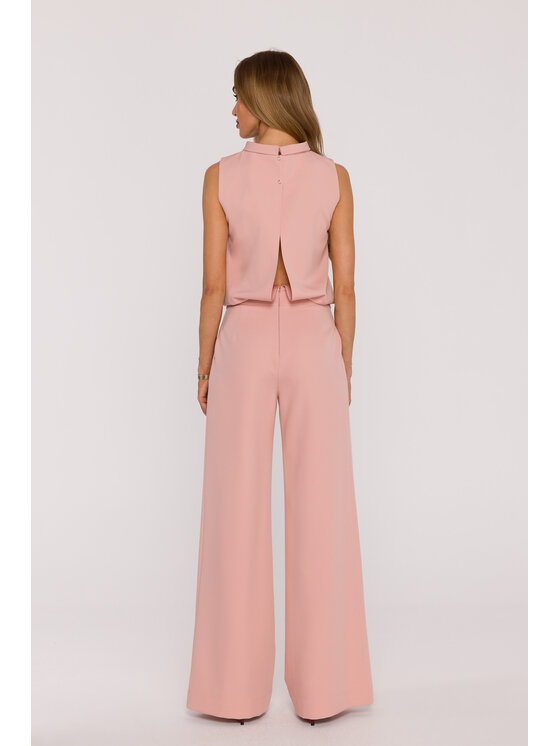 Made of Emotion Made of Emotion Kombinezon M382 Różowy Wide Leg
