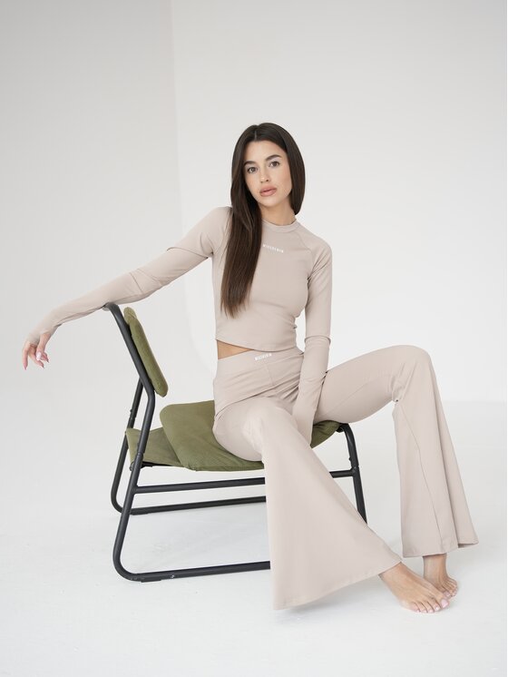 MissDenim MissDenim Longsleeve Soft Touch Beżowy Second Skin Fit