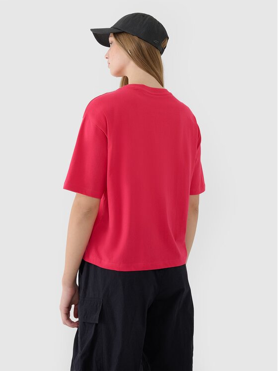 4F 4F T-Shirt 4FWSS25TTSHF1996-54S Różowy Oversize