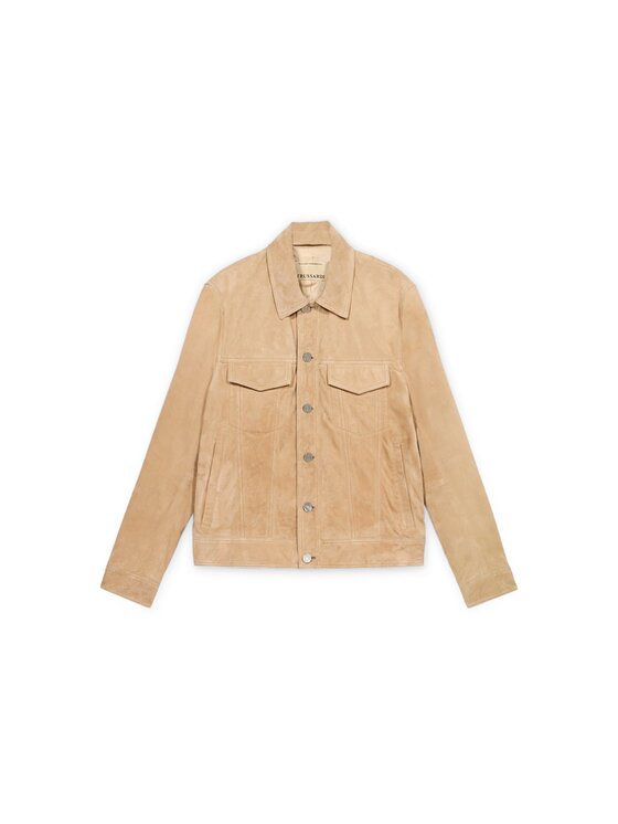 Trussardi Trussardi Kurtka skórzana R315M000052N012 Kremowy Regular Fit