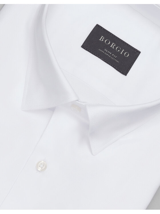 Borgio Borgio Koszula rosazza_00502 Biały Slim Fit
