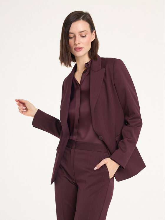 KMX KMX Marynarka 108610004 Bordowy Fitted Fit