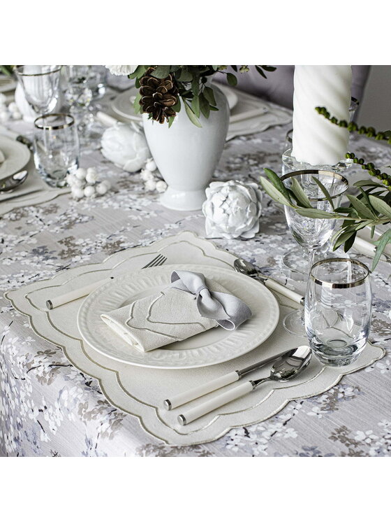 Roseberry Home Roseberry Home Obrączka na serwetki kokardka Alabaster Biały