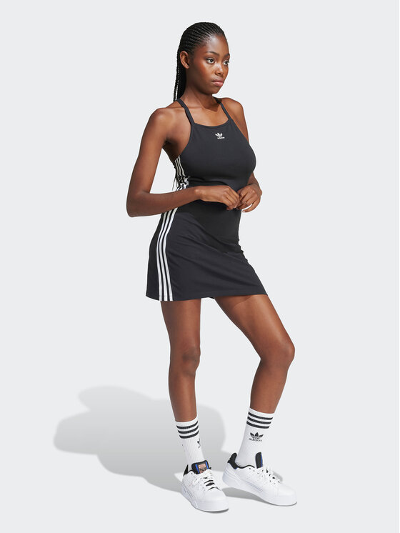 adidas adidas Ljetna haljina 3-Stripes IU2426 Crna Slim Fit