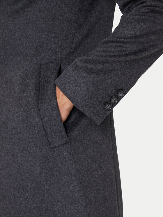 BOSS BOSS Вълнено палто Hyde 50549187 Сив Slim Fit