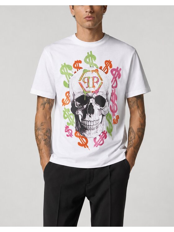 PHILIPP PLEIN PHILIPP PLEIN T-Shirt 31609 Bílá Regular Fit