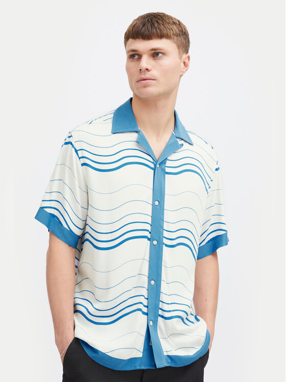 Solid Solid Πουκάμισο Ibbs 21108204 Μπλε Relaxed Fit