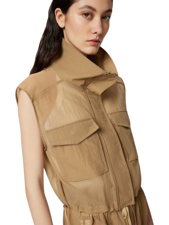 PINKO PINKO Kamizelka Gilet donna Beżowy Regular Fit
