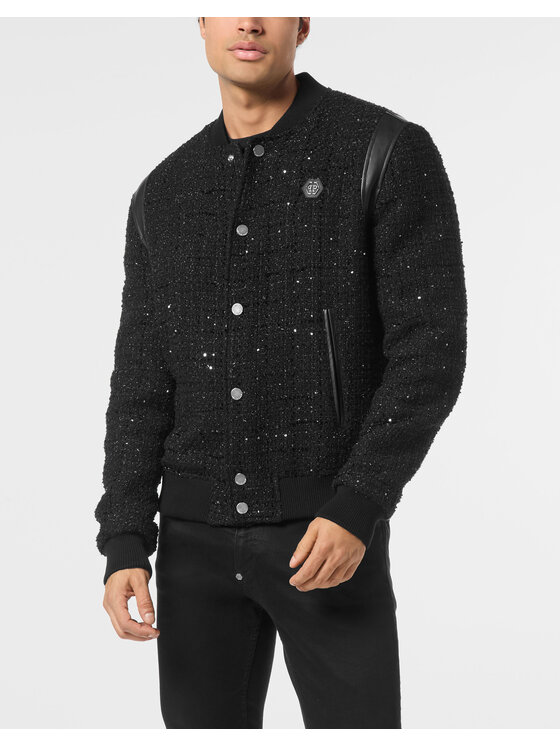 PHILIPP PLEIN PHILIPP PLEIN Kurtka bomber 26049 Czarny Regular Fit