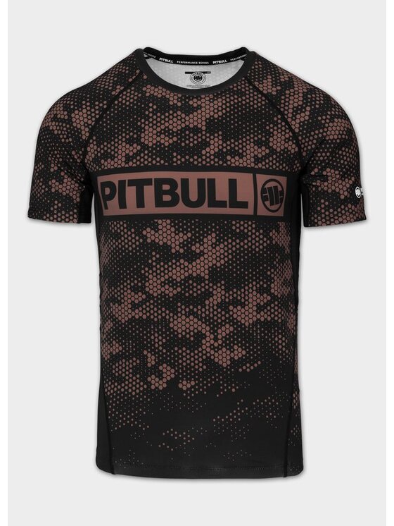 PITBULL PITBULL Koszulka techniczna HEX CAMO HILLTOP Beżowy Regular Fit