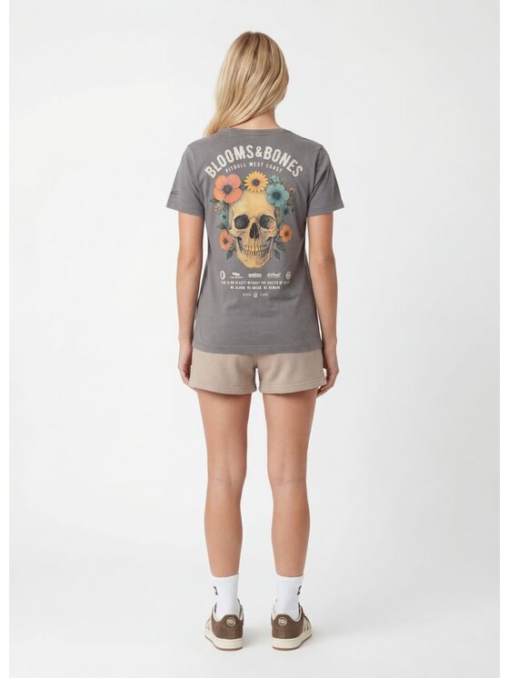 PITBULL PITBULL T-Shirt BLOOMS & BONES Szary Regular Fit