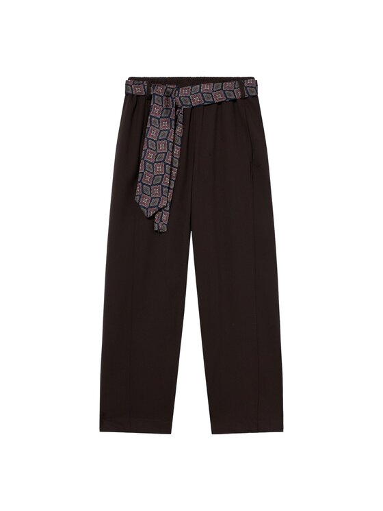 Oltre Oltre Pantaloni di tessuto P03DR009351N032 Marrone Baggy Fit