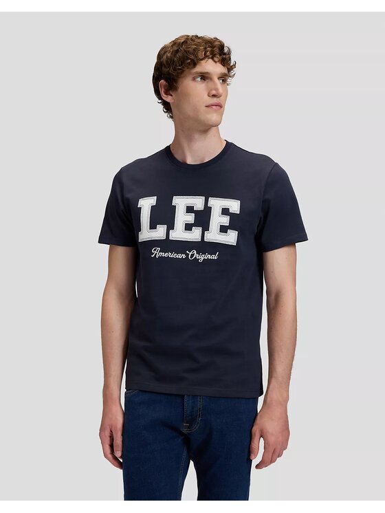 Lee Lee T-Shirt ORIGINAL TEE Niebieski Regular Fit