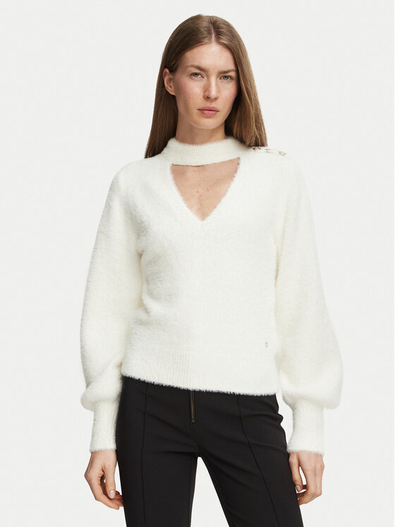 Guess Guess Sweter W6BR74 Z1761 Kremowy Regular Fit