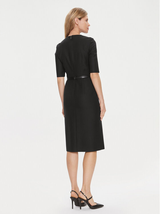 BOSS Boss Džemper haljina Depuro 50506987 Crna Slim Fit