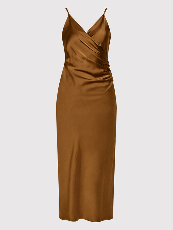Rinascimento Rinascimento Sukienka koktajlowa CFC0106159003 Brązowy Regular Fit