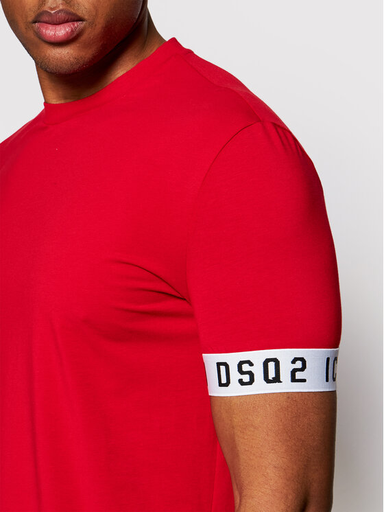 T-shirt D9M3S3450 Rosso Slim Fit
