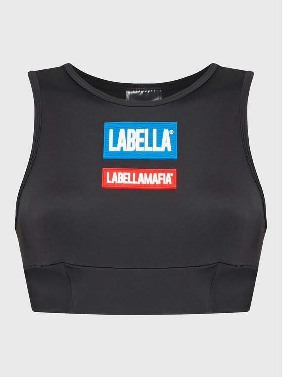 LaBellaMafia LaBellaMafia Top 25575 Czarny Slim Fit