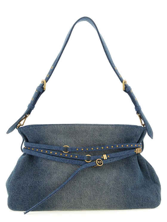 PINKO PINKO Τσάντα Blue Cotton Shoulder Ανοιχτό μπλε