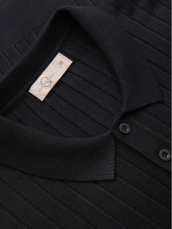 Ombre Ombre Polo OM-POSS-0180 Czarny Slim Fit