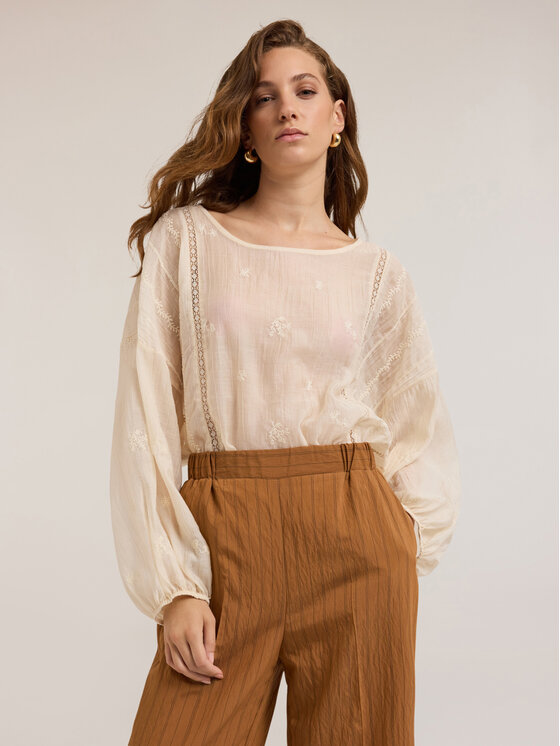 Motivi Motivi Blusa 20006000026N011 Crema Baggy Fit