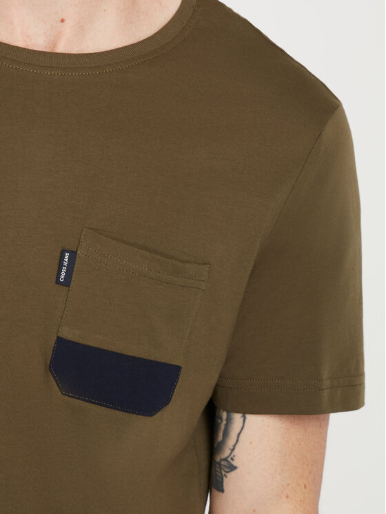 Cross Jeans Cross Jeans T-Shirt 16106-002 Khaki Regular Fit