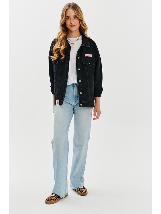 NAOKO NAOKO Džínsová bunda Bow-Tiful Čierna Regular Fit