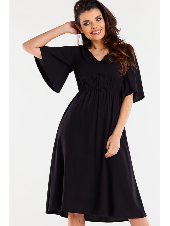 Awama Awama Sukienka letnia A518 Czarny Basic Fit