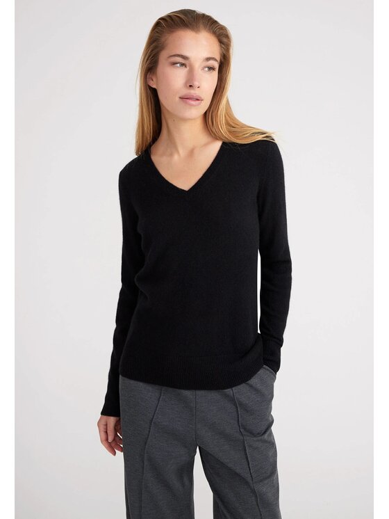 Style Republic Style Republic Sweter Kaszmir Czarny Comfort Fit
