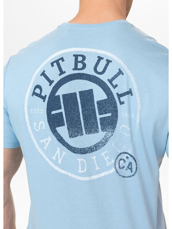PITBULL PITBULL T-Shirt Koszulka męska SD STAMP L Błękitny Regular Fit