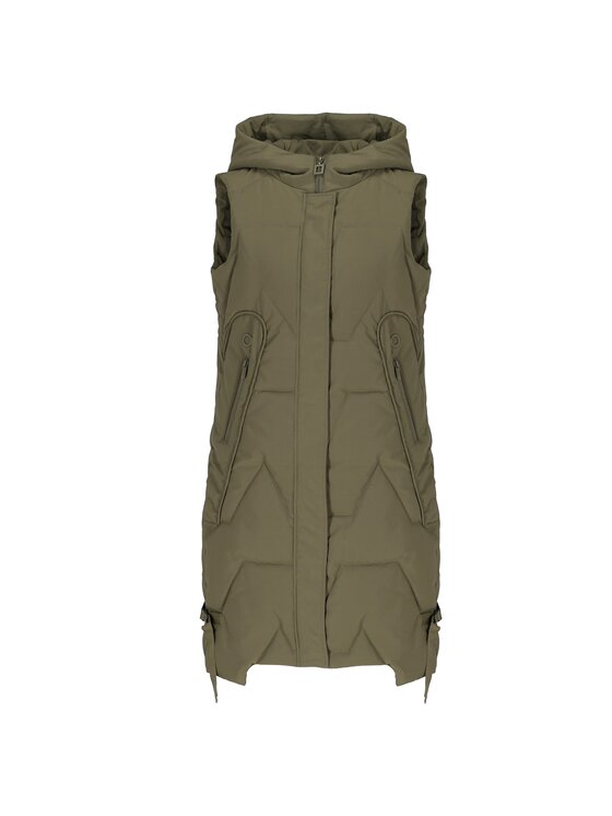 Perso Perso Kurtka damska BLH220050F Khaki Regular Fit