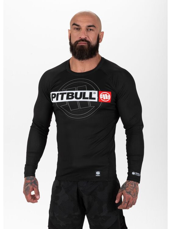 PITBULL PITBULL Longsleeve Hilltop Sports Czarny Slim Fit