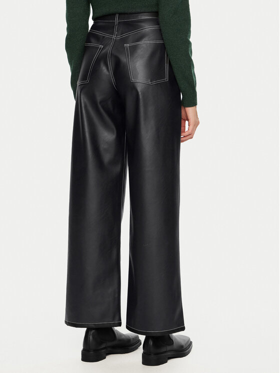 JJXX JJXX Dirbtinės odos kelnės Lila 12276595 Juoda Wide Leg