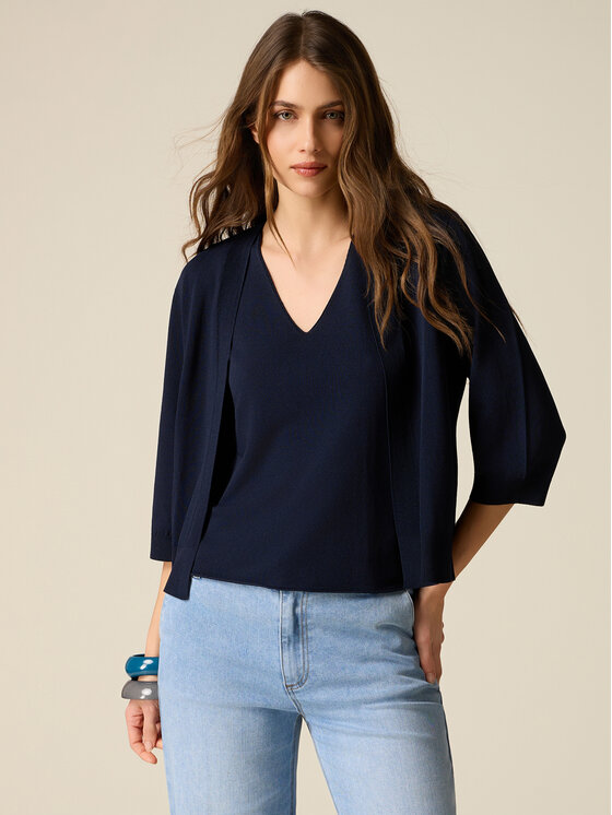 Oltre Oltre Maglione M525J005297N034 Blu Regular Fit