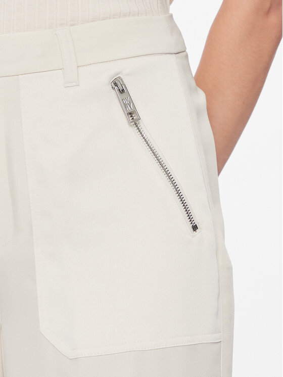 DKNY DKNY Hlače iz tkanine P3JKNV51 Khaki Straight Leg