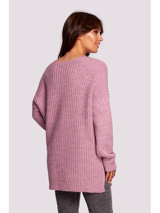 BeWear BeWear Sweter BK087 Różowy Modern Fit