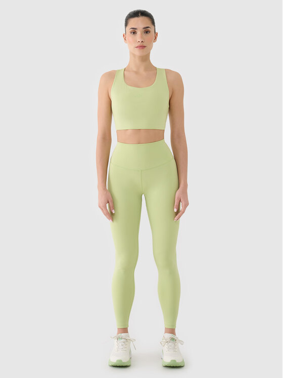 4F 4F Legginsy EMPOWERED BY NATURE Zielony jasny Slim Fit