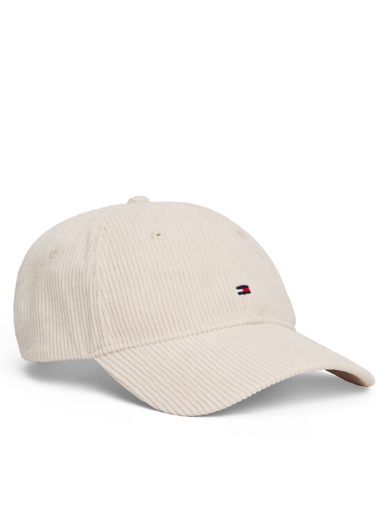 Tommy Hilfiger Tommy Hilfiger Czapka z daszkiem Th Flag 6 Panel Cord Cap AM0AM13583 Écru